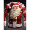 Christmas T-Shirts Funny Santa Claus 3D Print Men's Woman O-Neck Long Sleeve T Shirt Harajuku Pullovers Tees Tops Kids Clothing