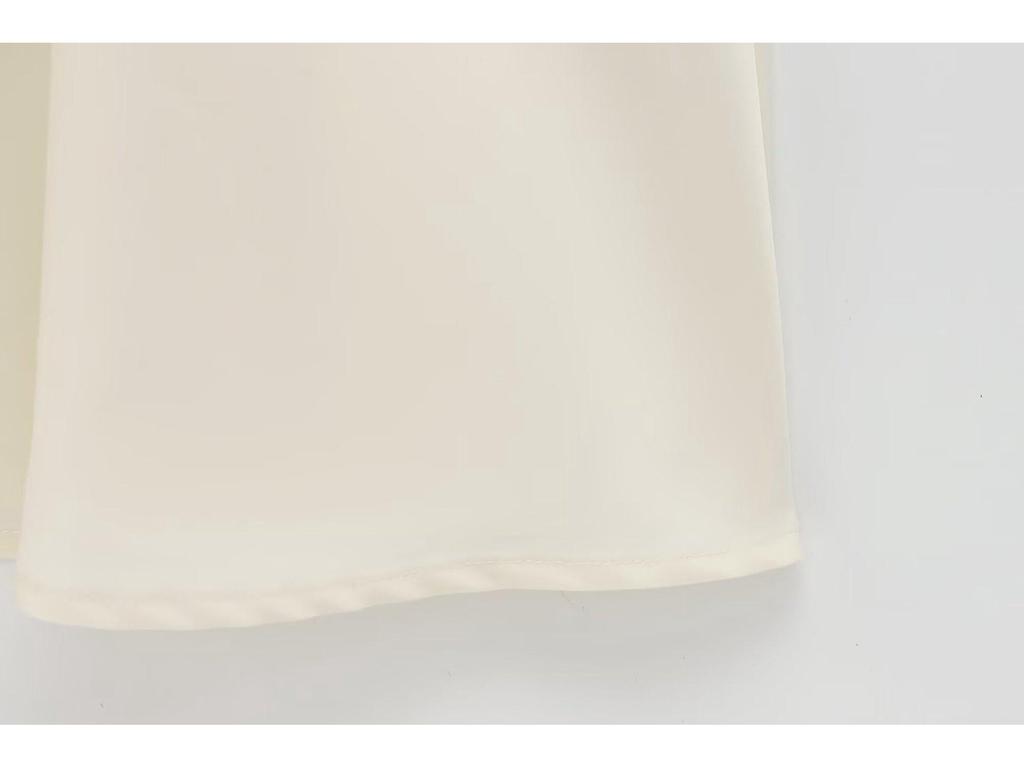 Spring 2025 European & American Women's Silk Satin Belted Dress