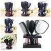 5pcs/set Anti-slip Makeup Mirror Hairbrush Set Professional Hair Brush with Holder  Barber
