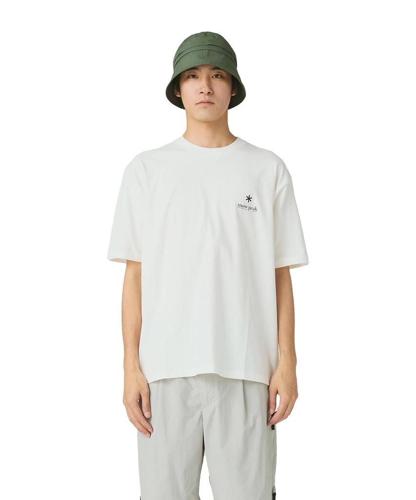 Snow Peak Soft Cotton Relaxed Logo Short Size Off White T-Shirt TS-25AU006, Sleeve, Men's/Women's, S,