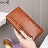 Wallet Women's 2025 New Anti-Magnetic Wallet Retro Oil Wax Leather Clutch Bag Multifunctional Women's Long Wallet