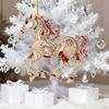 Horse Christmas Ornaments Sparkly Rhinestone Horse Hanging Decoration Acrylic Christmas Tree Ornament for Winter Xmas Party Supplies Holiday Home