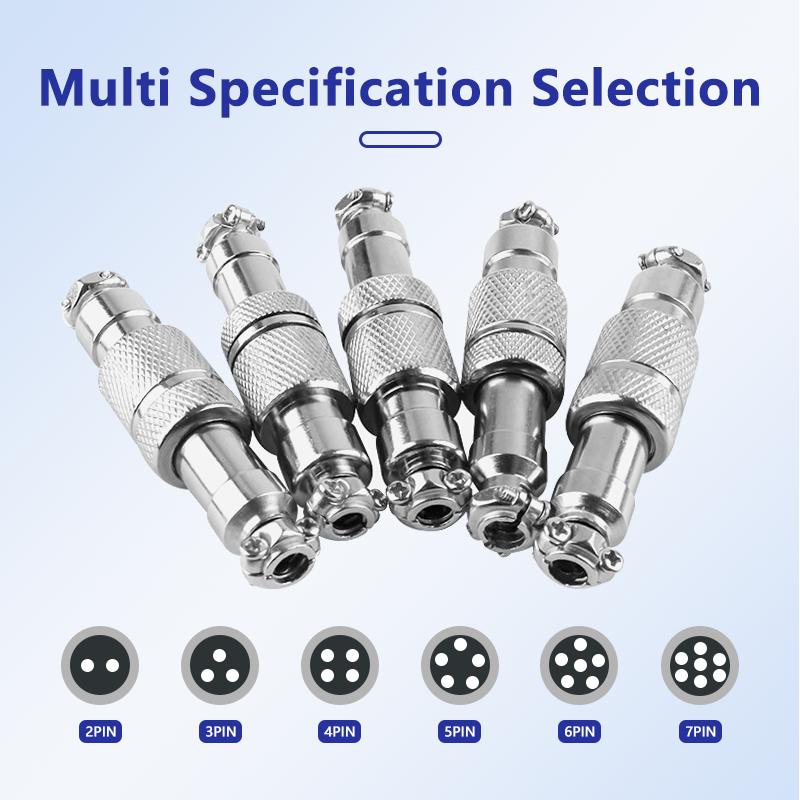 GX12 Connector 2Pin 3Pin 4Pin 5Pin 6Pin 7Pin Male & Female 12mm Panel Aviation Plug Circular Connector Socket