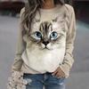 Autumn 3D Cat Pattern Printed Hoodies Fashionable Casual Sports Long Sleeved Women's Hoodies