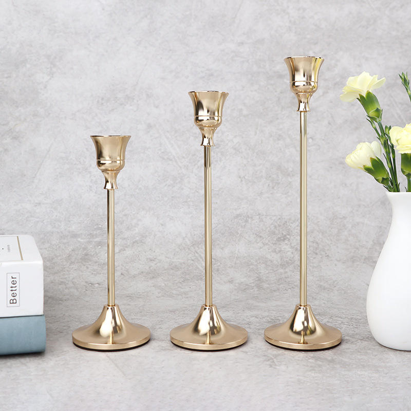 Подсвечники комплект латунный золотой подсвечник набор свадебный стол декоративный изысканный подсвечник подставка для вечеринки ужин