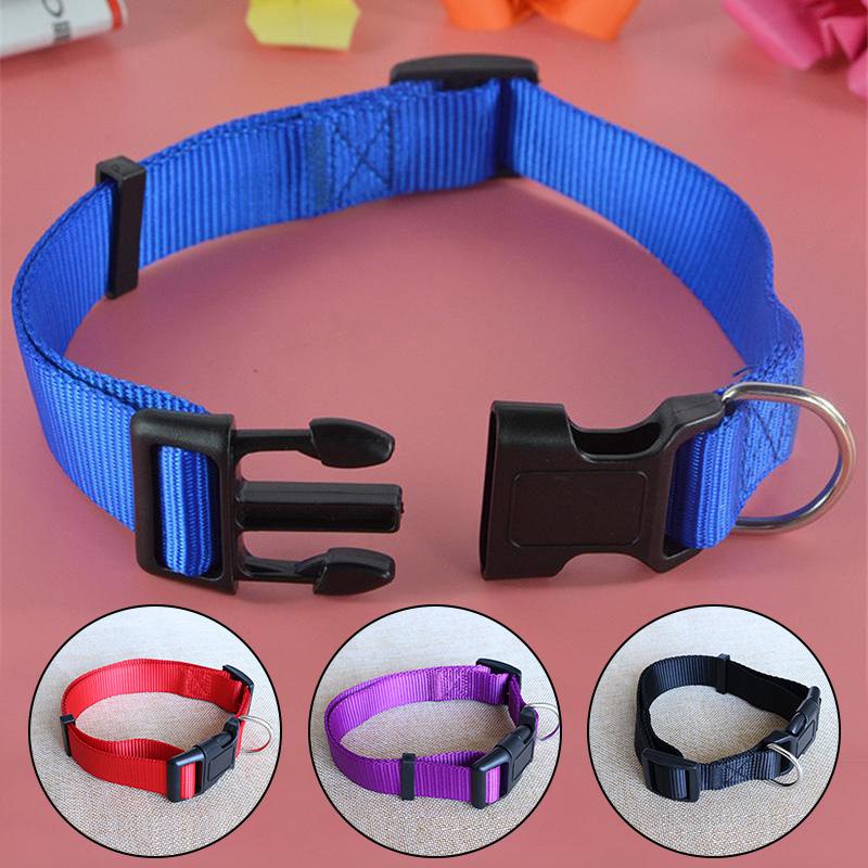 Solid Color Nylon Dog Collar Adjustable Soft Puppy Pet Collar Necklace Pet Supplies