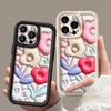 Flower Case For iPhone 16 Pro Max Shockproof TPU Soft Silicone Cover Coque For iPhone 15 Pro Max 14 13 12 11 Phone Case