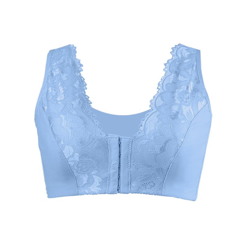 Large Size Front Open Buckle Thin Section Bra Lace Sexy Non-steel Ring Gathered Non-marking Undershirt Ladies Underwear