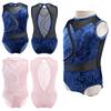 Sleeveless Cutout Back Mesh Splice Leotards Jumpsuit Kids Girls Dance Training Clothing