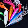 15CM/5.91G Luminous Squid Jig Hook Slow Shaking Glow-in-the-dark Squid Skirt Lure with Weight Sinker Deep Sea Trolling Fishing Bait Freshwater