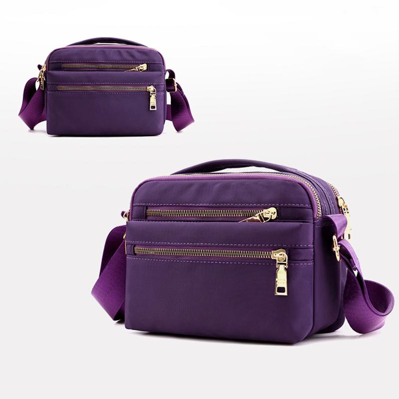 Casual Waterproof Nylon Shoulder Bags for Women Small Crossbody Messenger Bag Purse Female Multi-pocket Handbag Pouch