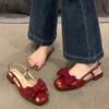 Red Bow Bag Head Sandals Female 2025 New Summer Beautiful Skirt Fairy Mary Jane Single Shoes