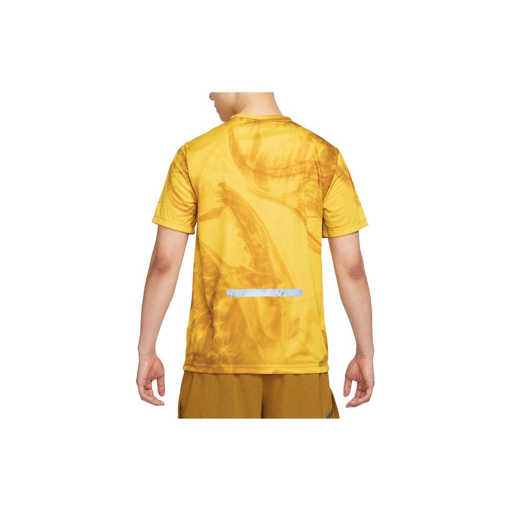 Nike Dri-FIT Run Division Rise 365 Tie-Dye Letter Print Quick-Drying Short Sleeve T-Shirt Men Tops Bright-Sulfur FB6880-709