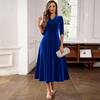 New Long-sleeved Solid-color Fashionable Dress for Women
