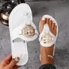 2024 Summer New Simple Metal Buckle Clip Flip-Flops Fashion Beach Plus Size Sandals Women Chaussure Femme