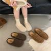 2025 Autumn and Winter New Lamb Wool Bag Head Half Slippers Women Wear Thick-soled Wool Shoes Versatile Slippers