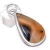 Natural Montana Agate Gemstone 925 Sterling Silver Jewelry Pendant 2.01" j2Q83