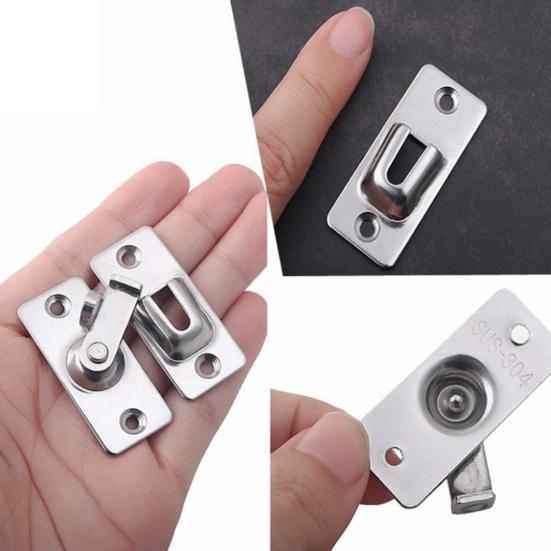 Door Hasp Latch Rustproof Corrosion Resistant Easy Assembly Mini Size 90-Degree Door