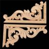 13cm Unique Natural Floral Wood Carved Wooden Figurines Crafts Corner Appliques Frame Wall Door Furniture Woodcarving Decorative