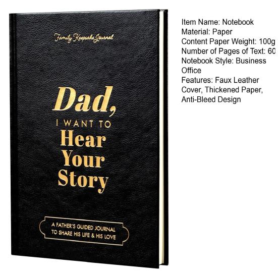 Dad I Want To Hear Your Story Journal Soft-Touch Faux Leather Notebook