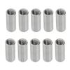 10PCS Round Coupling Nuts 304 Stainless Steel Female Thread Cylindrical Connection Nut Set
