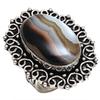 Gray Botswana Agate Gemstone Handmade Silver Jewelry  "8"