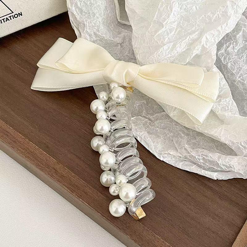 1pc Elegant Bow Pearl Phone Cord Hair Ring, New Sweet Bubble Braid Artifact Twist Braid Head Rope Ponytail Braided Hair Rope
