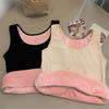 Winter Women Thermal Vest Seamless Plush Fast Temperature Lock Round Neck Slim Fit Elastic