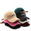 Autumn Winter Vintage Letters Embroidery Baseball Caps Women Artificial Lamb Wool Warm Hats Plush Versatile Street Tide Cap New