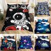 Astronaut Duvet Cover Set, Space Bedding Set for Kids Boys, Sky Galaxy Themed Comforter Cover, Queen/King/Twin Size Quilt Cover