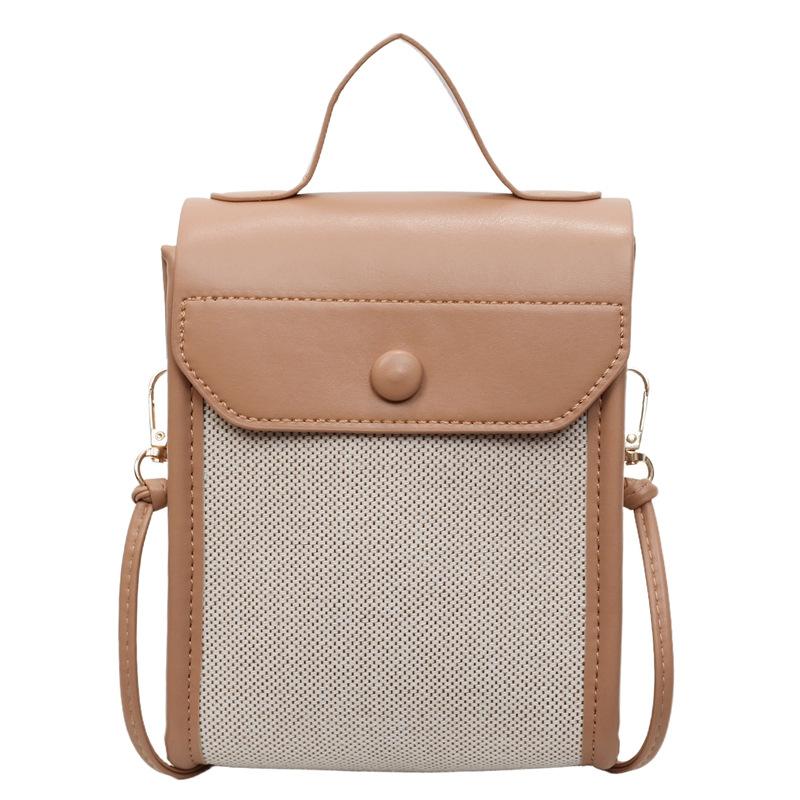 Simple and Fashionable Color-blocking Small Square Bag for Summer Casual Mobile Phone Bag Single-shoulder Crossbody Bag