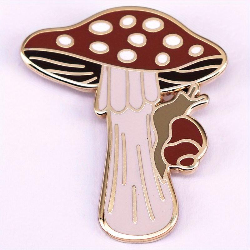 Snail Crawling Mushroom Fun Brooch Backpack Clothing Decoration Fashion Accessory Gift