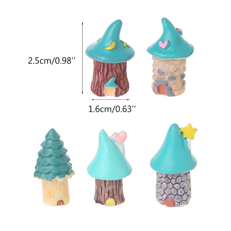1Pc Resin House Fairy Garden Miniatures Micro Cottage Landscape DIY Decorations