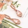 Fashion Water Drop Cubic Zirconia Drop Earrings For Women Wedding Rose Gold Color Eardrop Jewelry