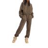 Autumn and Winter Women's Sweatshirt Long Pants Set Casual Fashion Solid Color Pullover Drawstring Sweatshirt Hooded Set