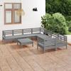 Day and Night - Day and Night Garden Furniture Set 9 Pieces Solid Gray Pine Wood