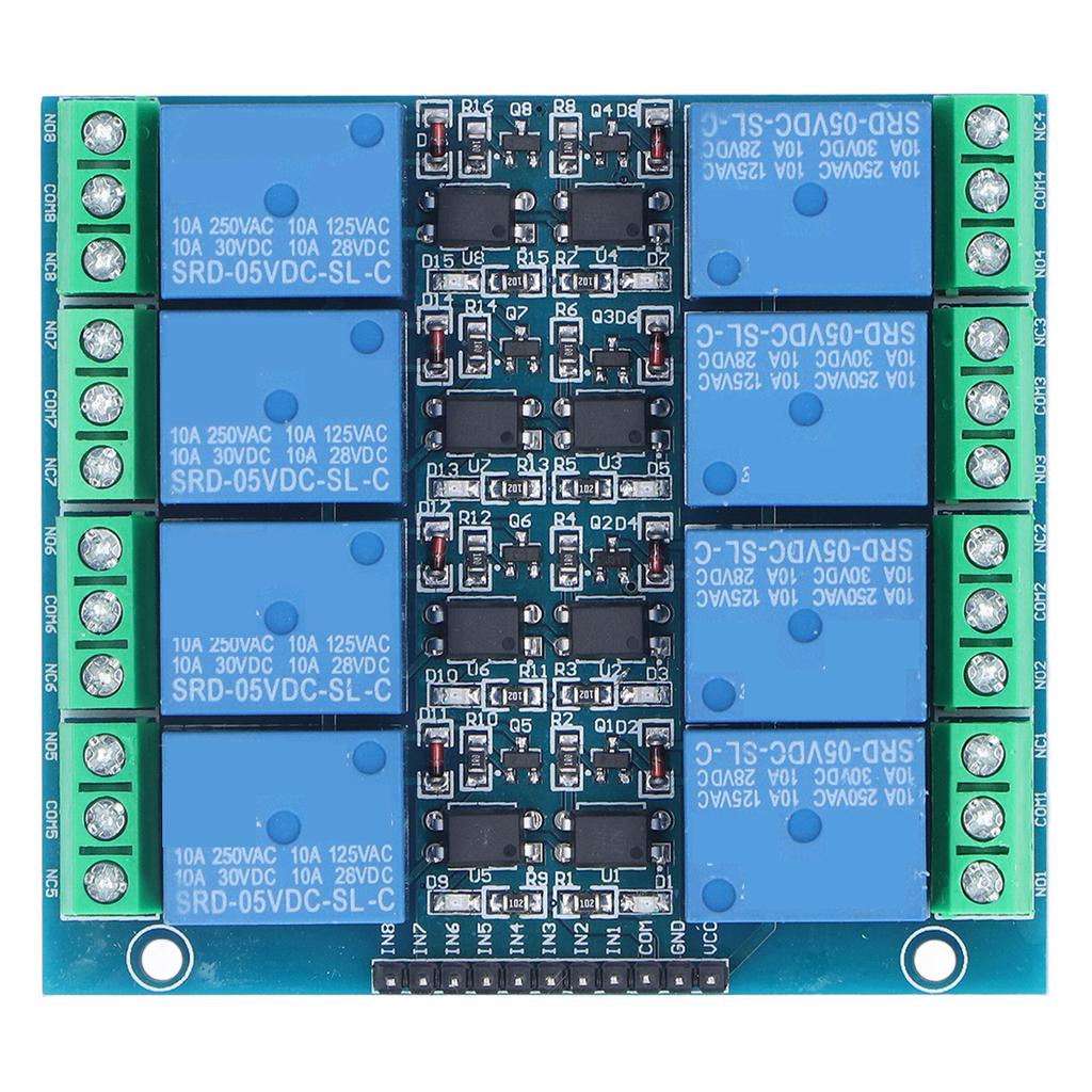 8 Channel Relay Module Optocoupler Isolation Relay Board Onboard EL817 Photocoupler 5V 10A