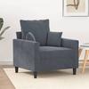 VidaXL Armchair, Seat with Padded Armrests and Backrest, Sofa with Cushion, Living Room Furniture, Modern, Grey 359284