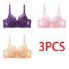 36-46 Plus Size Women Ultrathin Bra Underwire Push-Ups Lace Bras Brassiere Larger Breast Solid Color 3/4 Big Cup