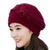 Fashion Womens Flower Knit Crochet  Hat Winter Warm Cap Beret