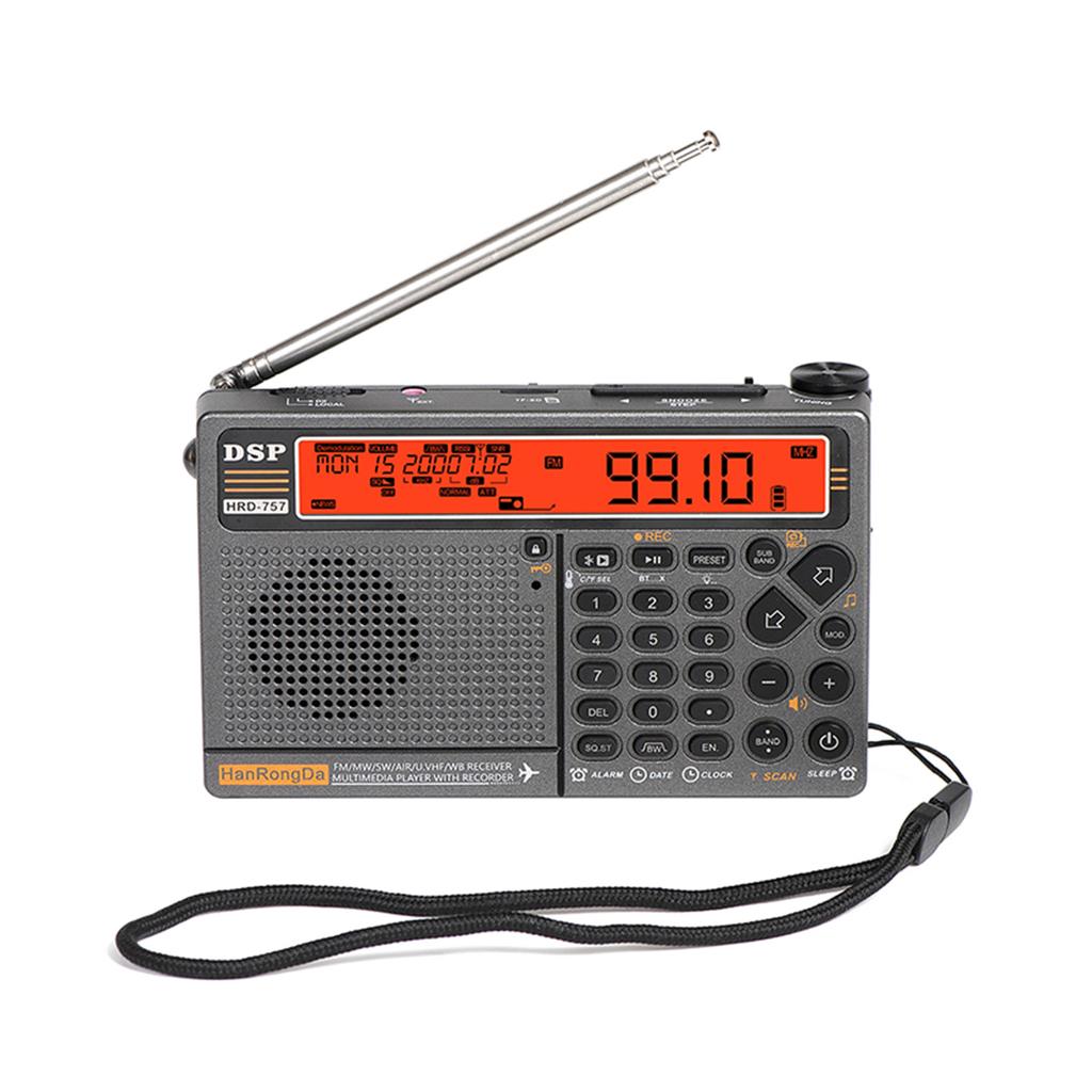 HanRongDa HRD-757 Multi-band Radio FM AM MW SW V.UHF AIR WB Portable Radio APP Control BT TF Music