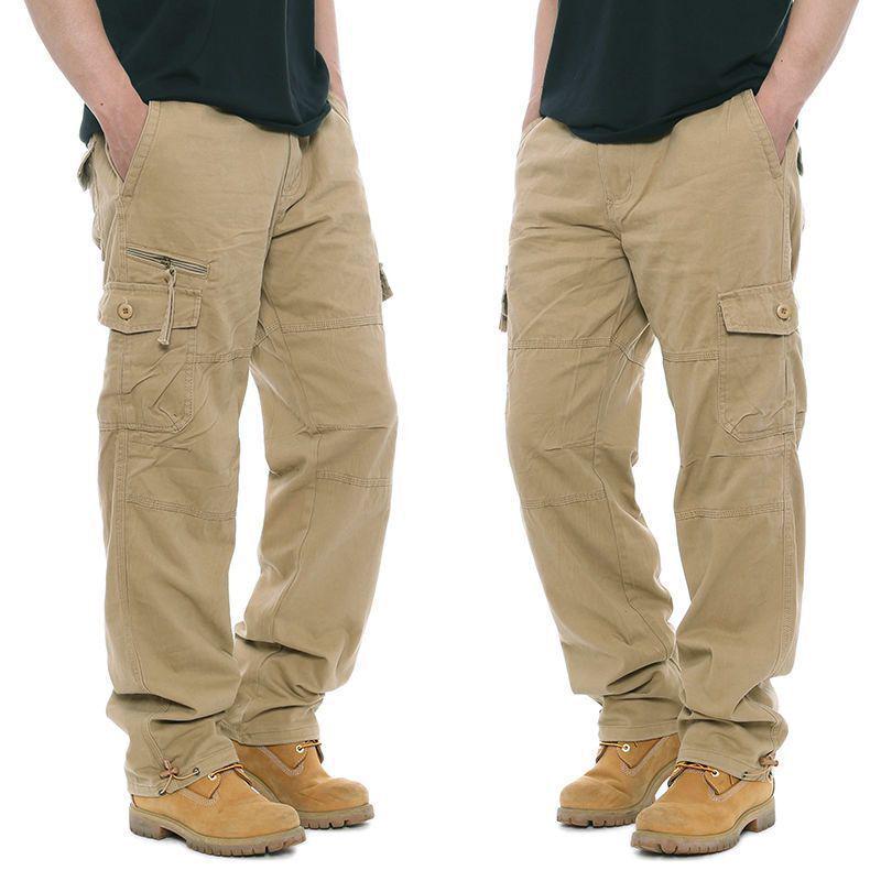 Men's Multi-Pocket Outdoor Overalls - Trendy Loose Straight-Leg for Spring and Autumn