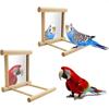 Wooden Pet Hangable Mirror Fun Brid Cages Standing Poles Toy for Cockatiel Parrots Small Birds Toys Parrots Climb Accessories