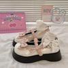 Retro Mary Jane Thick Soled Height Increasing Loafers 2025 New Casual Fashion Lolita Bow Platform Cosplay Uniform Party Shoes