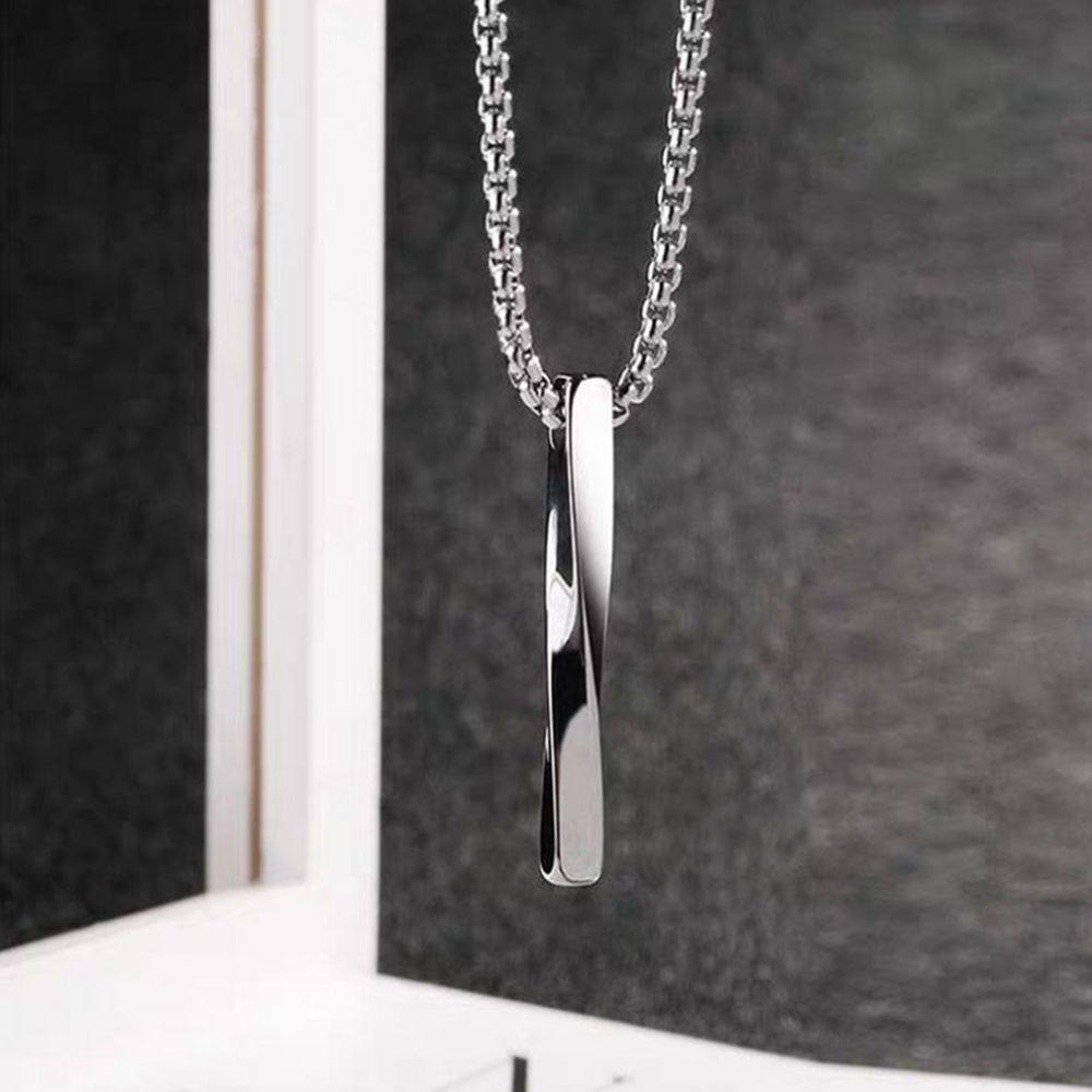 Cool Personality Alloy Pendant Necklaces Chain Jewelry Vertical Bar Straight Necklace