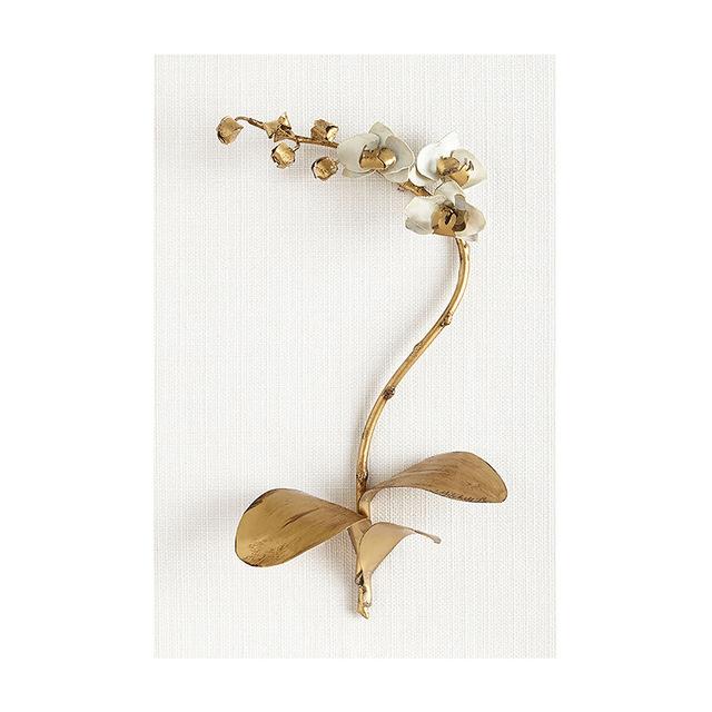 Art Golden Leaves Flowers White Flowers Gold Tulip Decorative Paintings Modern Bedroom Hanging Paintings Canvas Wall Art