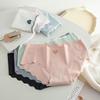 Seamless Women's Seamless Ice Silk Mid Waist Underwear Breathable Triangle