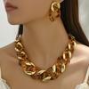 Chunky Chain Earrings Necklace for Women Punk Acrylic Choker Vintage Jewelry Set