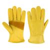 1Pair Leather Work Gloves For Men Yellow Cowhide Heavy Duty Safety Protective Driver Working Welding Mechanic Gloves