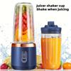 400ml Portable Electric Juicer Blender Cup, Wireless Rechargeable Mini Juice Mixer with 6-Blade Dual Cup for Smoothies, Vegetables, and Fruits